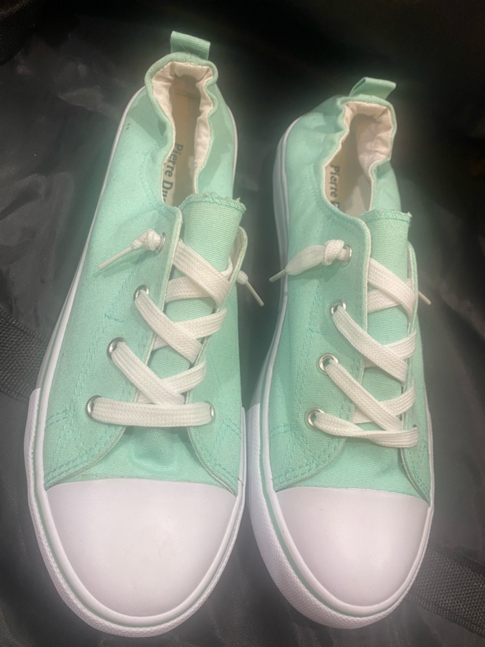 Pierre Dumas Mint Green Low-Top Canvas Sneakers